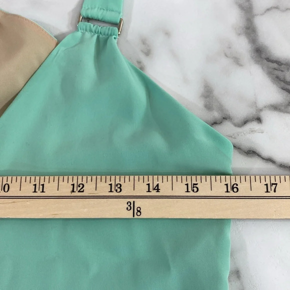 Hunter Dixon Mini Slip Dress Womens Size X-Small Green Black Halter‎ Sleeveless - Picture 8 of 9